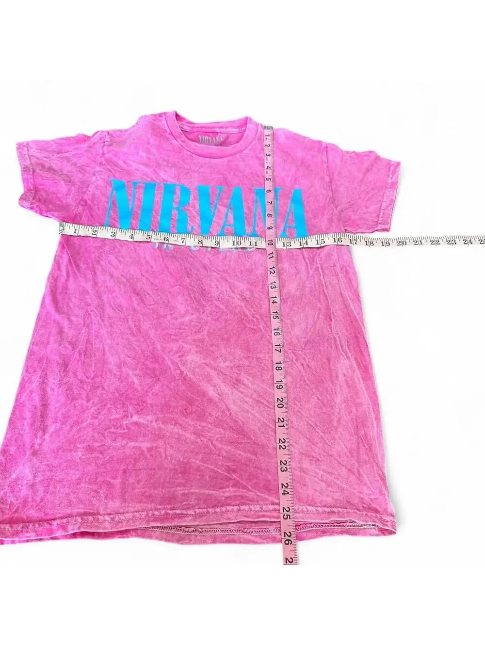 NIRVANA In Utero Pink Bleach Dye Tee - Small
